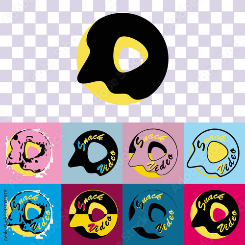 snack video social media icon set with isolated