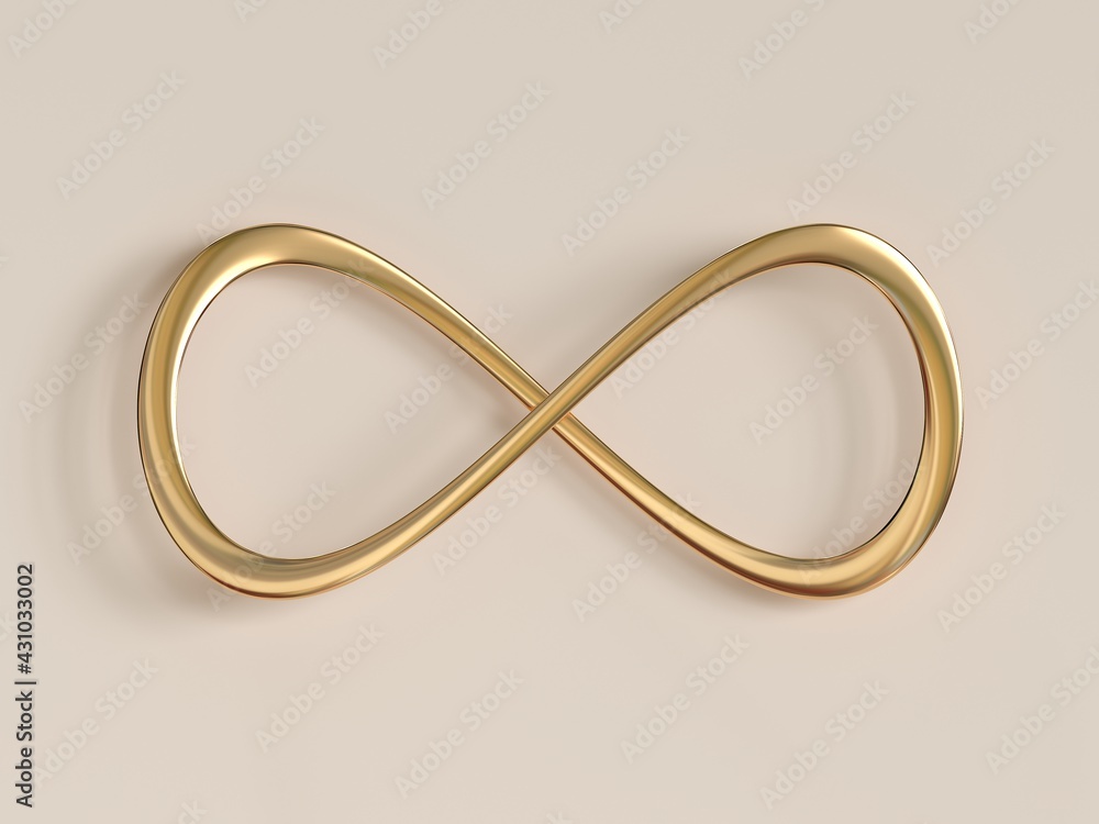 Infinity symbol with 3d effect. 3d illustration