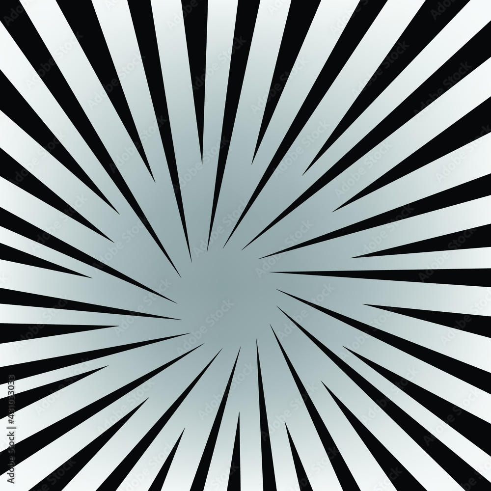 Obraz premium black and white rays comic zoom background