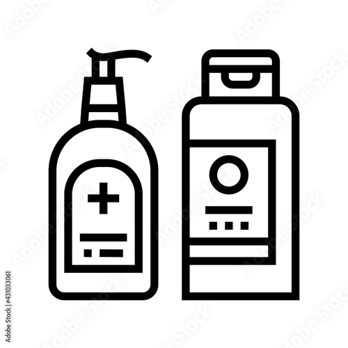 cream eczema treatment line icon vector. cream eczema treatment sign. isolated contour symbol black illustration