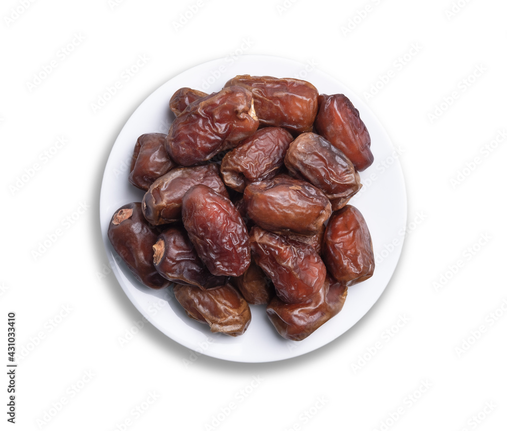 Fruits of date palm Phoenix dactylifera on white background,Dried dates Fruits of date palm Phoenix dactylifera on white background,Dried dates
