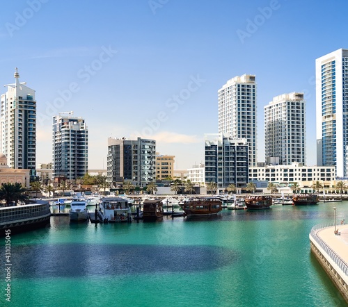 high-rise buildings stand on the horizon, modern Dubai © Igor