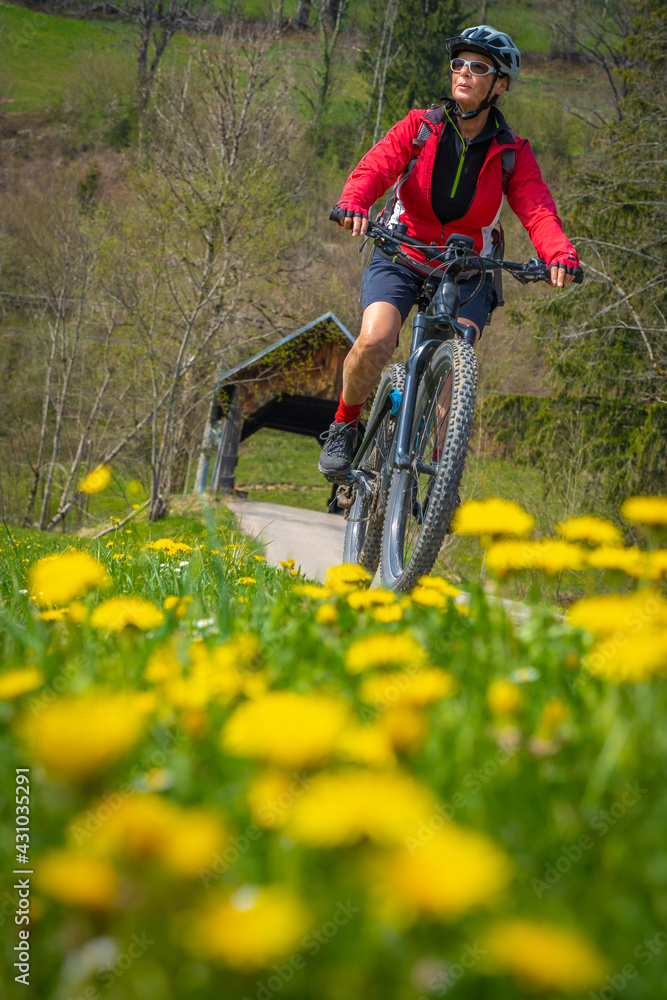 Fototapeta premium action, active, activity, adventure, allgaeu, allgau, allgäu, alps, background, bavaria, bicycle, biker, biking, cycle, cyclist, e bike, e mountain bike, e-bike, ebike, electric bike, electric bikes,