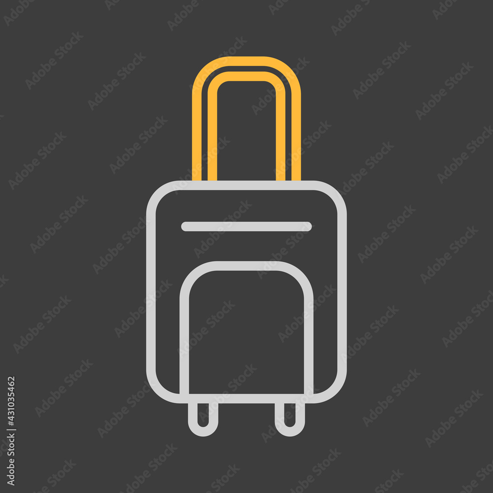Baggage, luggage vector icon on dark background Baggage, luggage vector icon on dark background