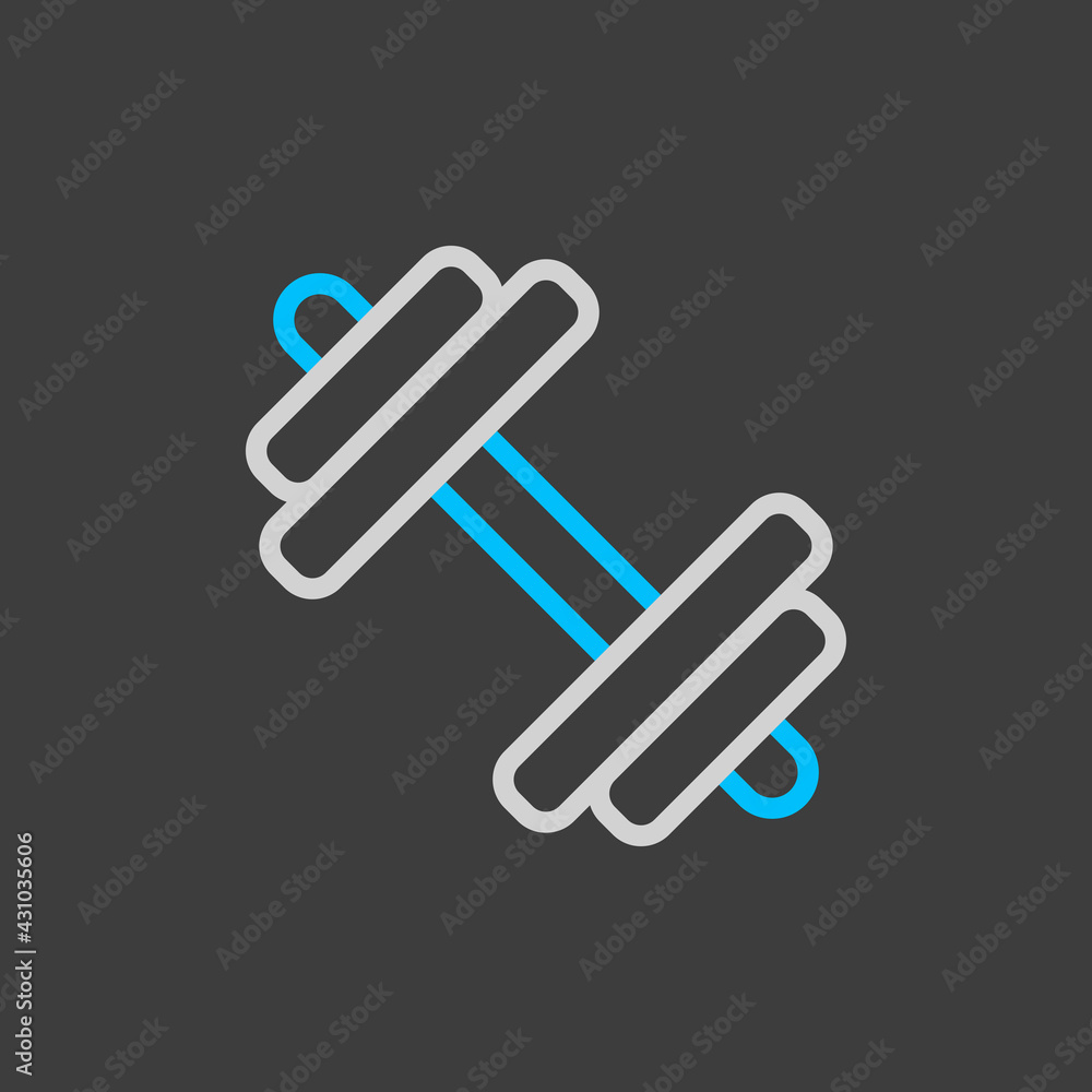 Dumbbell icon on dark background. Sport sign Dumbbell icon on dark background. Sport sign