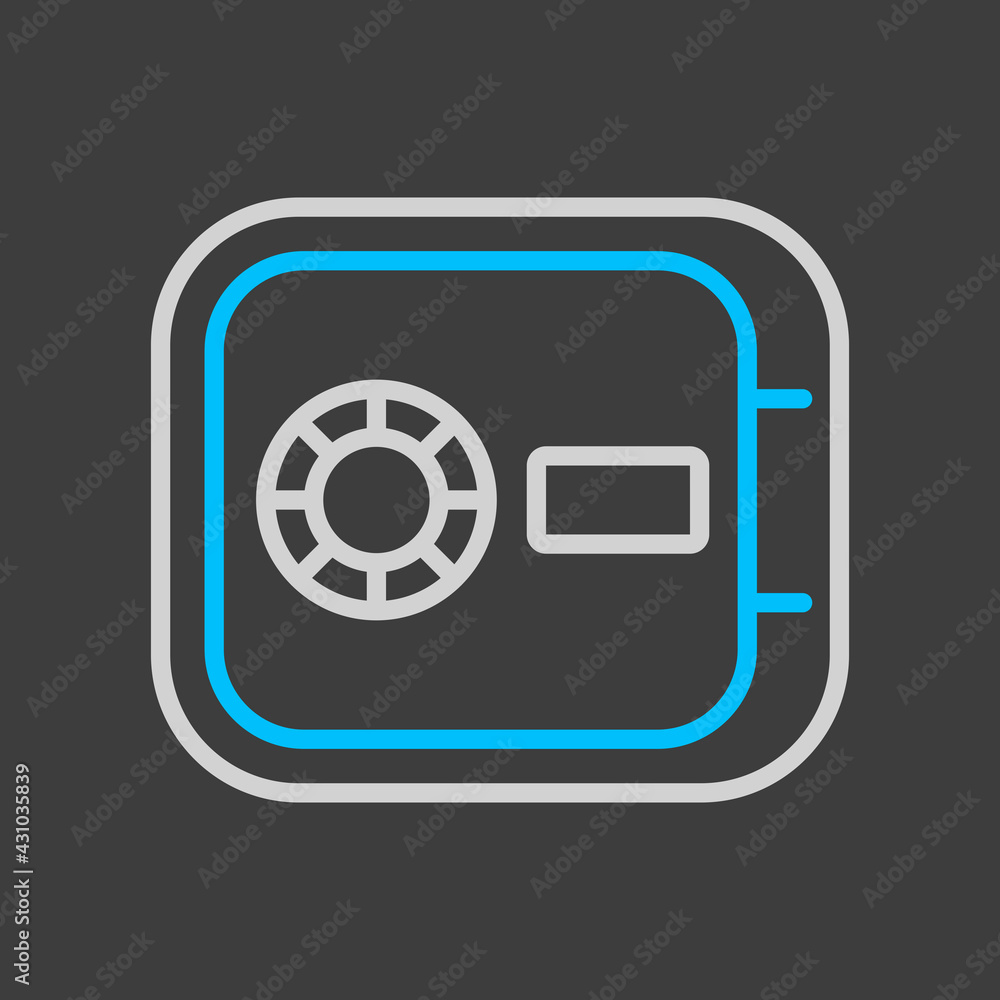 In room safe flat vector icon on dark background In room safe flat vector icon on dark background