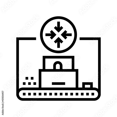 compression pharmaceutical production line icon vector. compression pharmaceutical production sign. isolated contour symbol black illustration