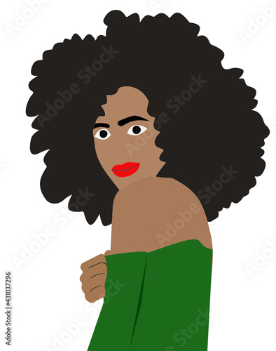 belleza mujer latina, mujer afro con mucho volumen en el cabello, mujer afroamericana con cabello natural. fondo transparente