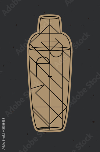Obraz na plátně Art deco shaker cocktail dark