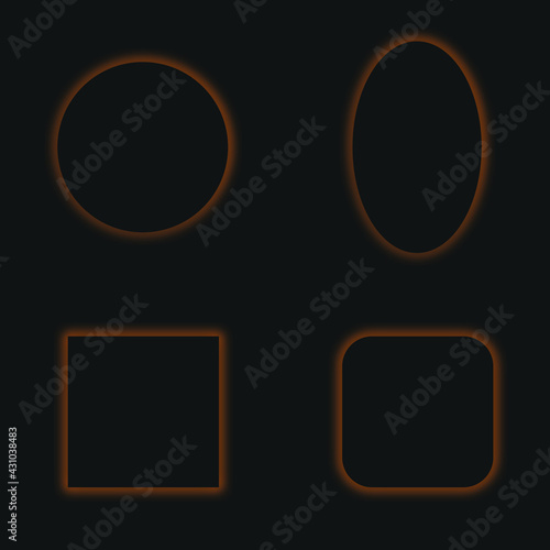 set of eclipse effect vector illustration design on dark background for your design