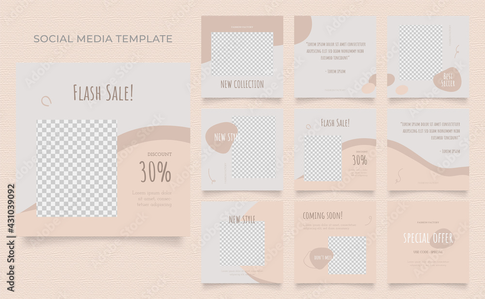 social media template blog fashion sale promotion. fully editable instagram and facebook square post frame organic sale poster. white brown black ad banner vector background social media template blog fashion sale promotion. fully editable instagram and facebook square post frame organic sale poster. white brown black ad banner vector background