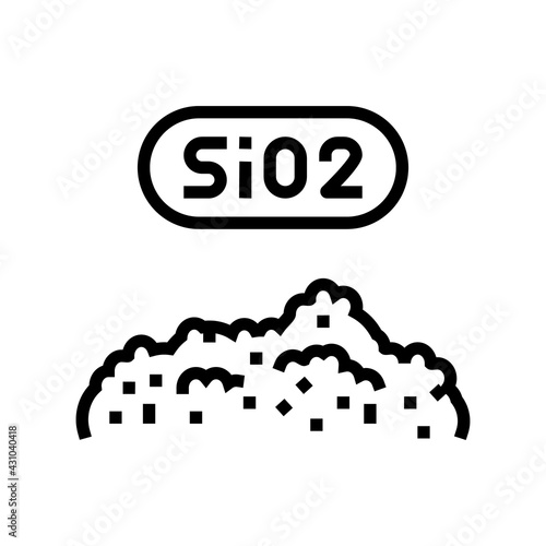 sio2 semiconductor manufacturing line icon vector. sio2 semiconductor manufacturing sign. isolated contour symbol black illustration