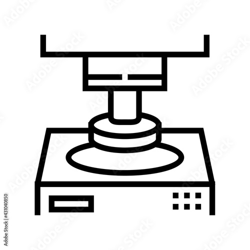 press equipment semiconductor manufacturing line icon vector. press equipment semiconductor manufacturing sign. isolated contour symbol black illustration