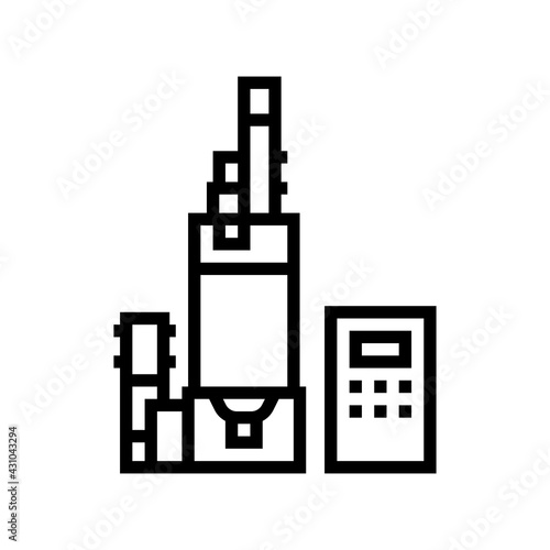 digital equipment semiconductor manufacturing line icon vector. digital equipment semiconductor manufacturing sign. isolated contour symbol black illustration