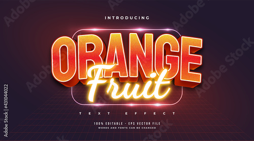 Bold Orange Text Style and Glowing Neon Effect