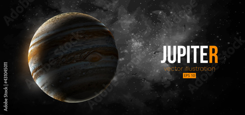 Realistic Jupiter planet from space. Vector illustration photo