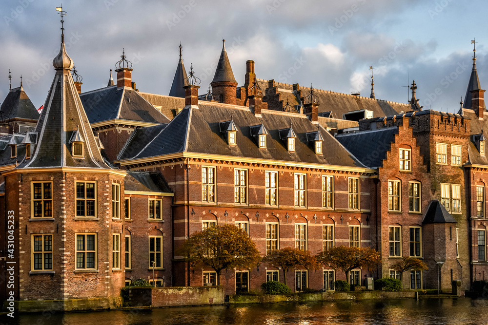 The Hague, The Netherlands. The Court Pond, The buildings house the