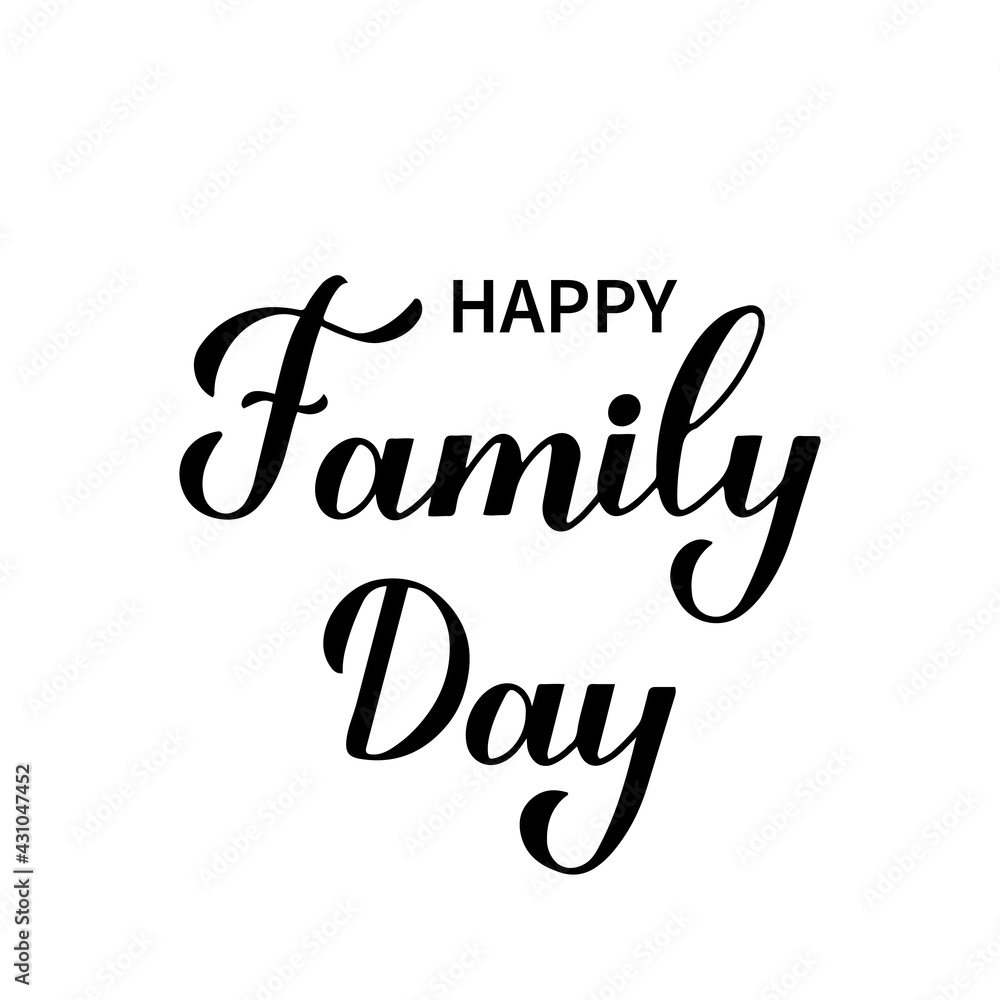 Happy Family Day calligraphy hand lettering isolated on white. International Day of Families celebrated on May 15. Vector template for typography poster, banner, flyer, greeting card, etc Happy Family Day calligraphy hand lettering isolated on white. International Day of Families celebrated on May 15. Vector template for typography poster, banner, flyer, greeting card, etc
