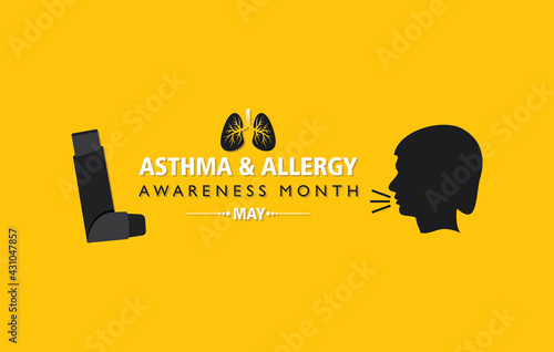 Vector illustration of asthma and allergy awareness month observed each year in May