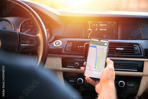 mobile phone with map gps navigation