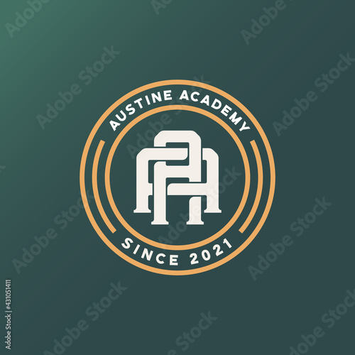 aa monogram logo template badge vector