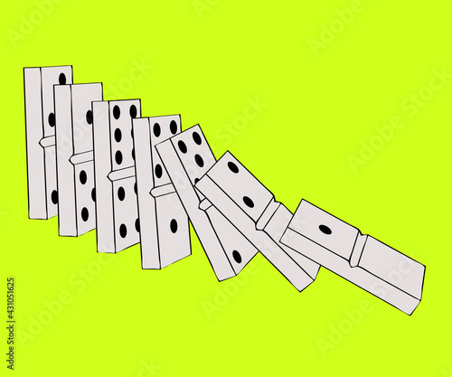 White domino bones. Symbol. Cartoon. Vector illustration.