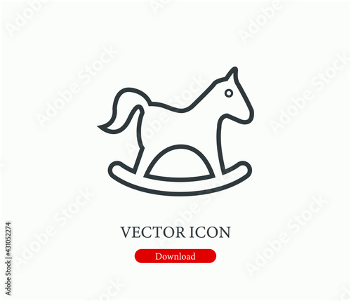 Horse rocker vector icon.  Editable stroke. Linear style sign for use on web design and mobile apps, logo. Symbol illustration. Pixel vector graphics - Vector