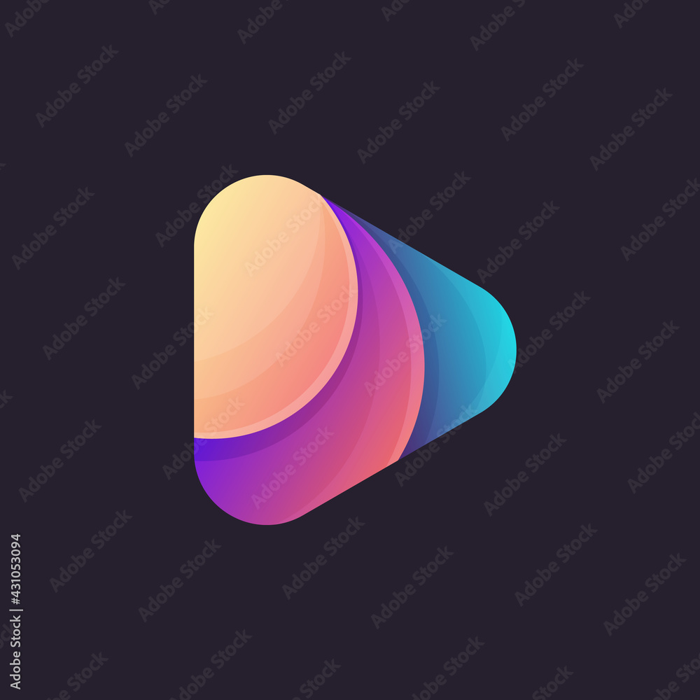 play media button abstract arrow colorful gradient