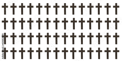 Religious wooden cross. On white background. Isolated. Copying. Print