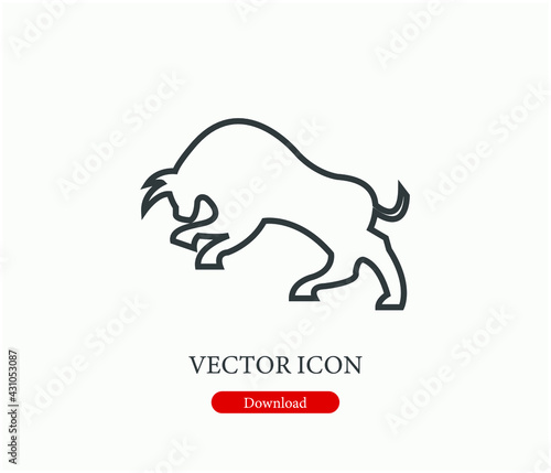 Horse vector icon. Editable stroke. Linear style sign for use on web design and mobile apps, logo. Symbol illustration. Pixel vector graphics - Vector