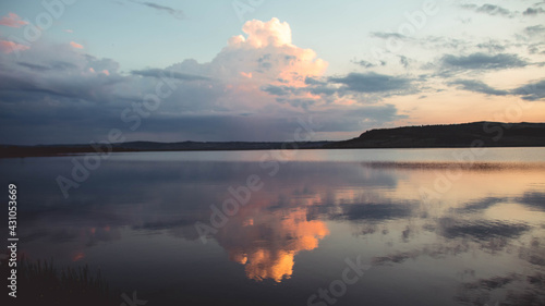 Fototapeta Naklejka Na Ścianę i Meble -  Fishing lake at sunrise