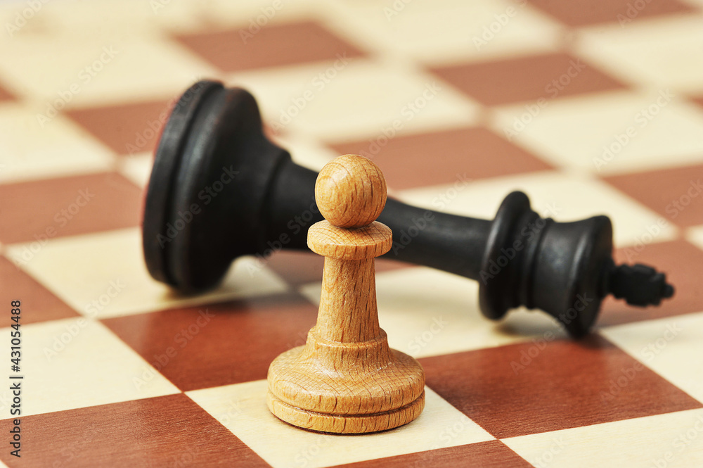 wooden chess pieces on a chessboard wooden chess pieces on a chessboard