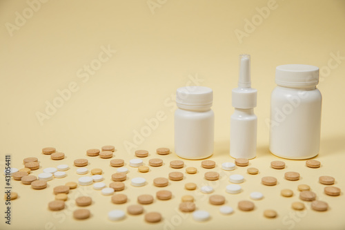 A photo of different medical tablets and pills