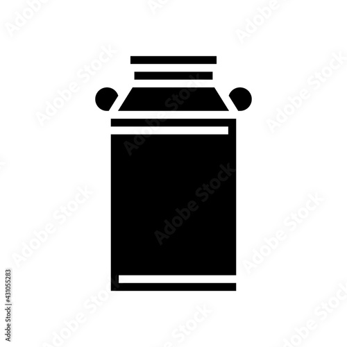 milk can glyph icon vector. milk can sign. isolated contour symbol black illustration