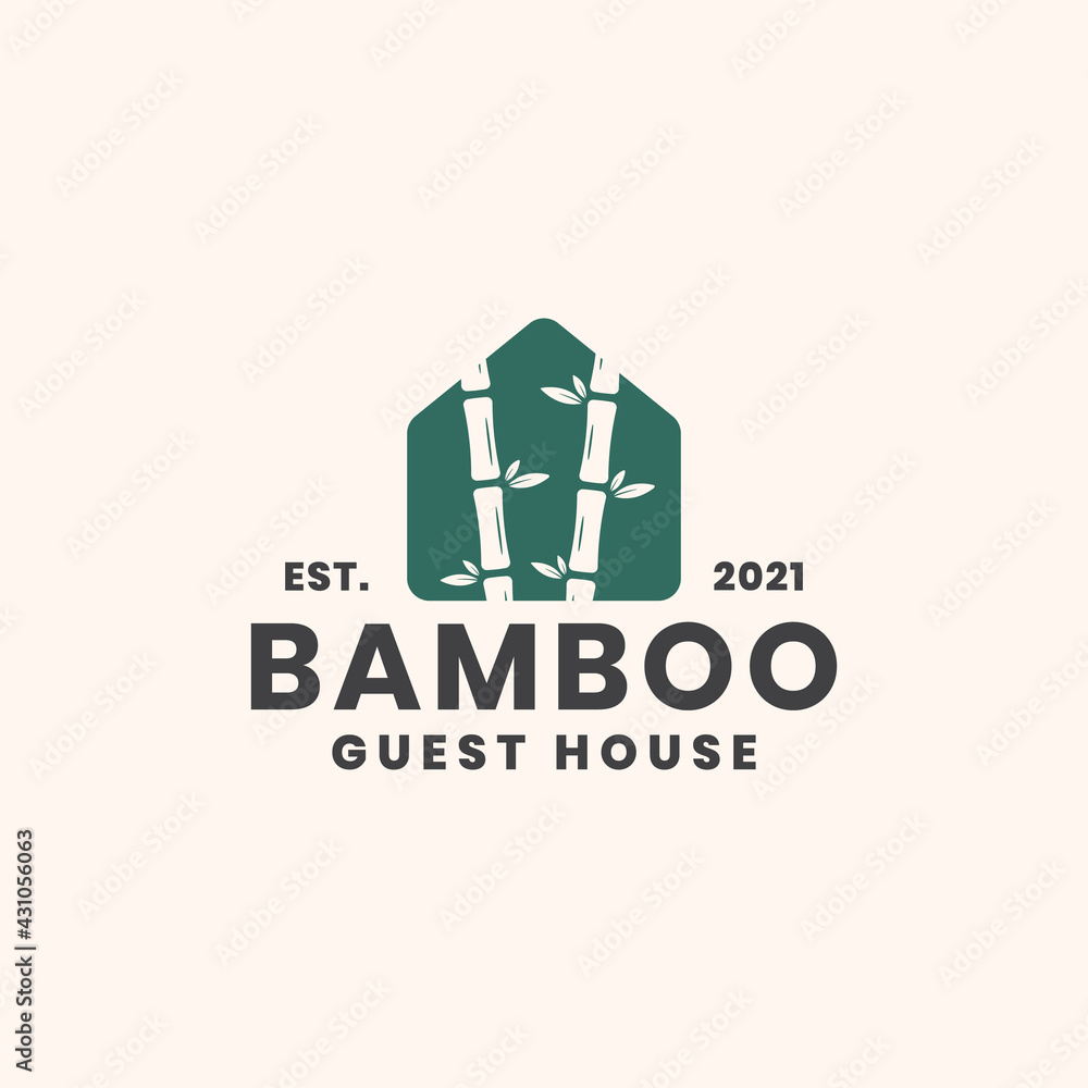 bamboo guest house logo template bamboo guest house logo template