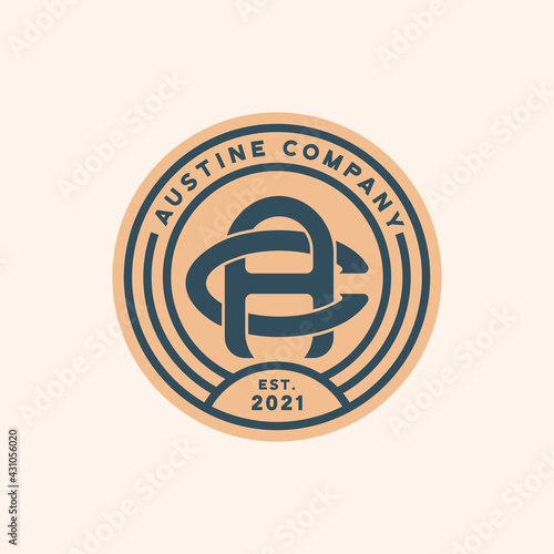 ac monogram logo template badge