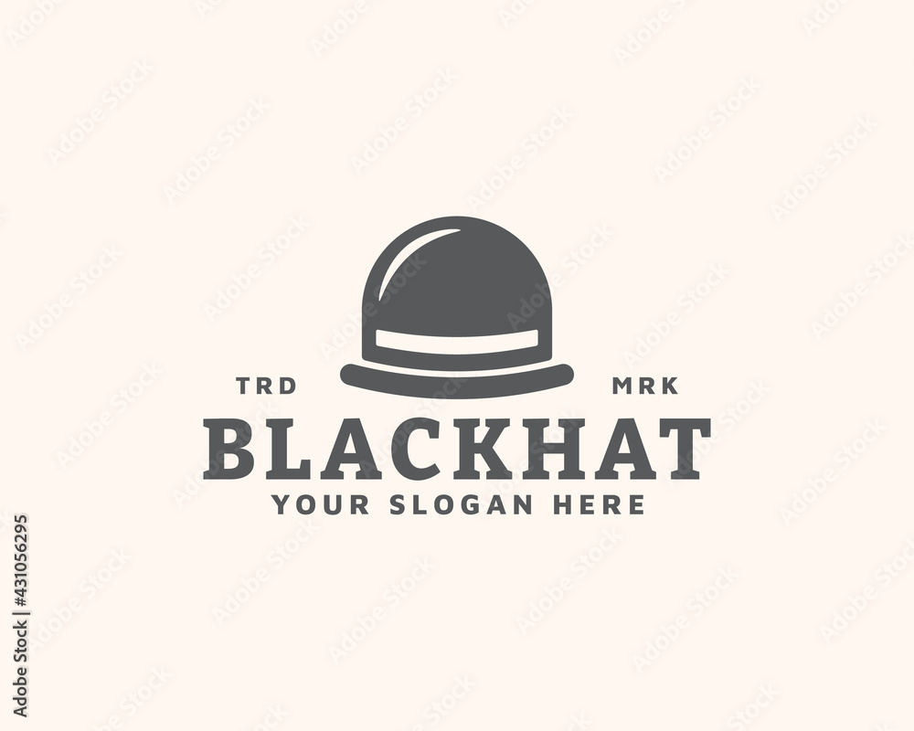 black hat logo template vector black hat logo template vector