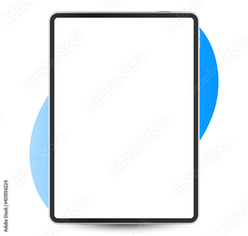 Mockup tablet with blank white screen. Vector illustration.