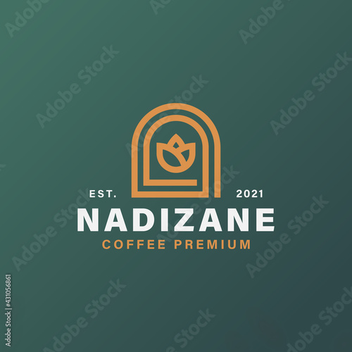 flower coffee shop monoline logo template