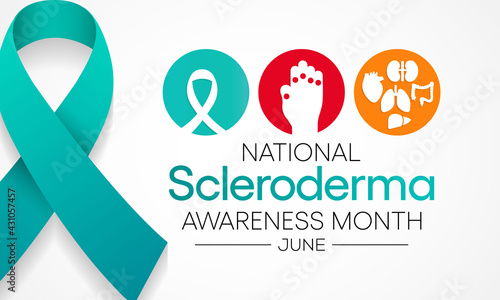 Scleroderma awareness month is observed every year in June, it is an uncommon condition that results in hard, thickened areas of skin and sometimes problems with internal organs and blood vessels. photo