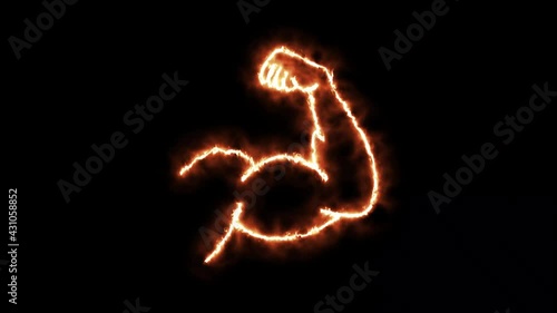 A fiery strong hand. Rendering