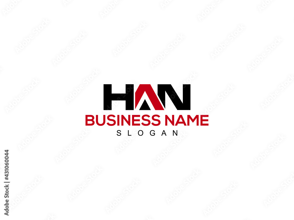 HAN Logo Letter Design For Business - obrazy, fototapety, plakaty 