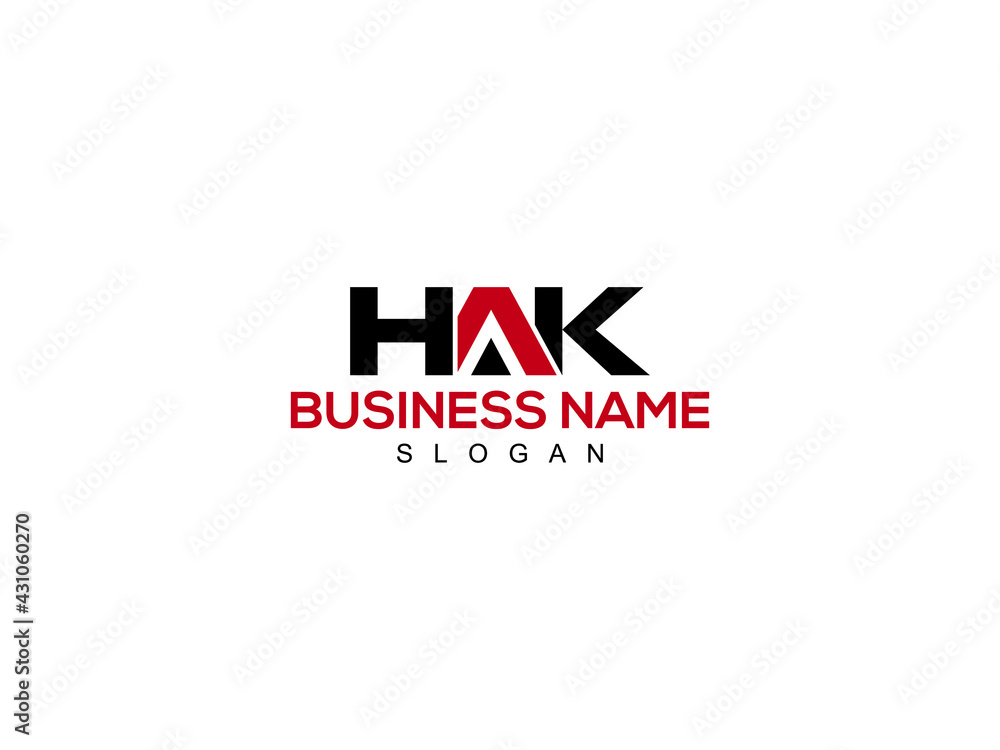 HAK Logo Letter Design For Business - obrazy, fototapety, plakaty 