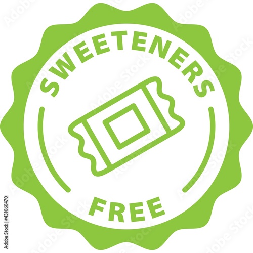 no sweeteners free green stamp badge outline icon label