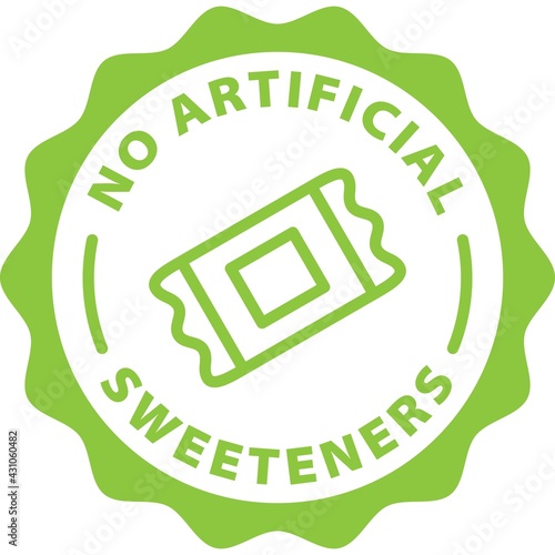 no artificial sweeteners green stamp badge outline icon label