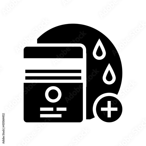 moisturizing cream glyph icon vector. moisturizing cream sign. isolated contour symbol black illustration