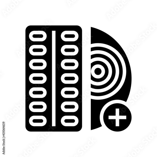 oral medication for control inflammation glyph icon vector. oral medication for control inflammation sign. isolated contour symbol black illustration