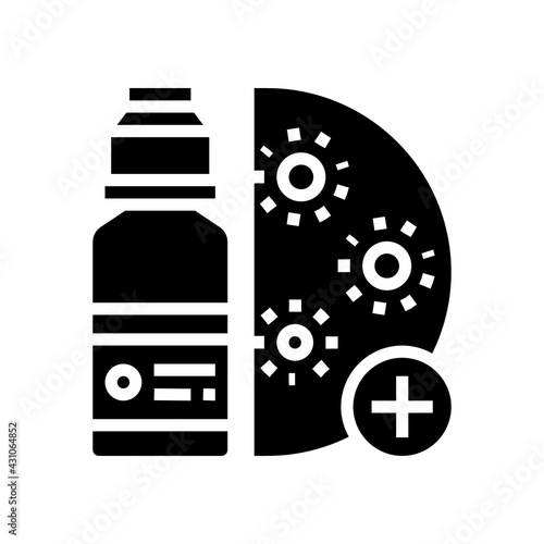 drugs infection treatment glyph icon vector. drugs infection treatment sign. isolated contour symbol black illustration