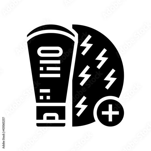 cream controling itching eczema glyph icon vector. cream controling itching eczema sign. isolated contour symbol black illustration
