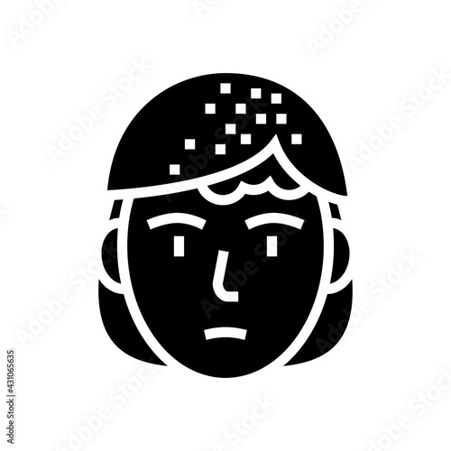 seborrheic dermatitis glyph icon vector. seborrheic dermatitis sign. isolated contour symbol black illustration